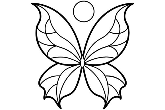 Abstract Butterfly Wings Moon Line Drawing: A Modern Design Essential