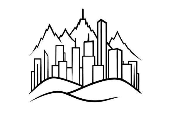 Abstract City Skyline Mountain Horizon L: A Design Evaluation