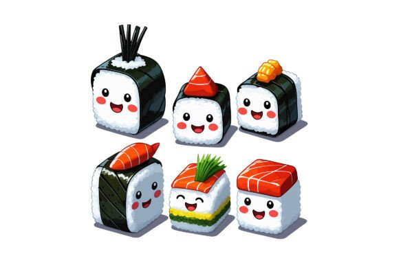 Bringing Joy to Design: The Versatility of Cute Kawaii Sushi Illustrations