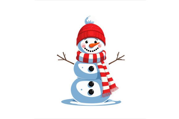 Bringing Winter Charm to Life with an Illustration of a Cute Snowman