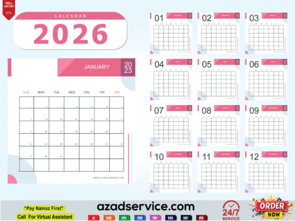 Calendar Template Vector 2026: A Strategic Planning Asset for Modern Workflows