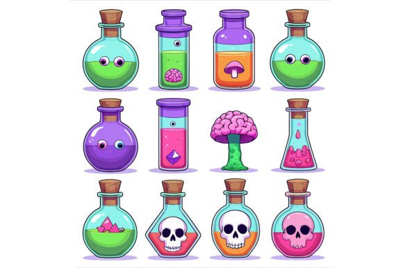 Colorful Magic Potion Bottles: A Designer's Guide to Quality and Versatility