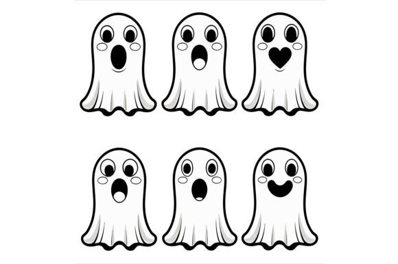 Cute Cartoon Ghosts: Vector Art for Designers