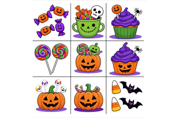 Halloween Sweets and Candies Vector Design