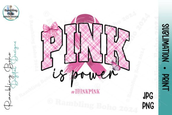 Pink is Power Arched Floral Text October