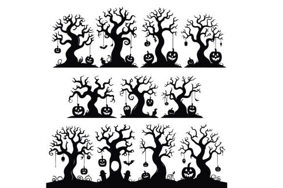 Vector Art of Halloween Trees: Design Essentials