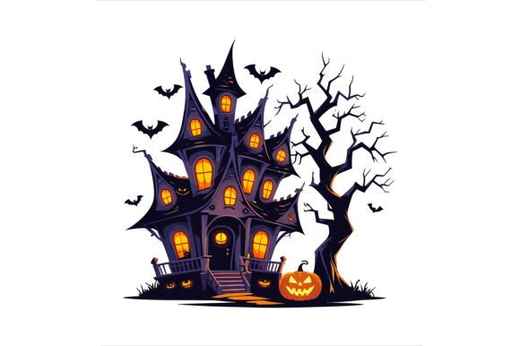 Vector Art of Spooky Haunted House