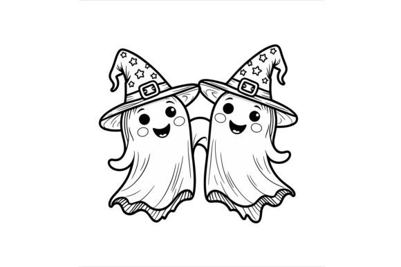 Vector Art of Two Cute Ghosts: A Versatile Design Solution for Creators