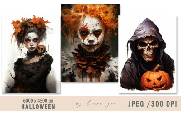 Watercolor Halloween Illustrations for Design
